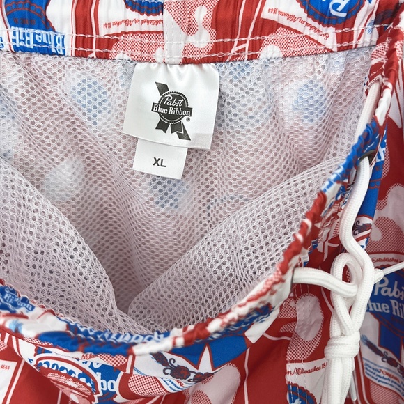 NWOT Pabst Blue Ribbon Beer Swim Trunks 6.5” Inseam Men’s XL - Picture 6 of 8